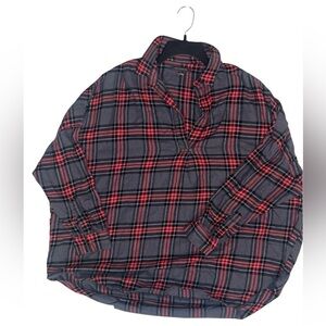 French Connection Black and Red Over Sized Plaid Shirt